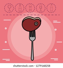 Steak of meat design 