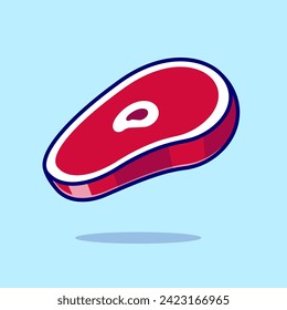 Steak Meat Floating Cartoon Vector Icon Illustration. Food 
Object Icon Concept Isolated Premium Vector. Flat Cartoon
Style
