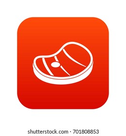 Steak of meat icon digital red for any design isolated on white vector illustration