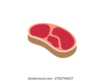 Icono de carne de bistec aislado sobre fondo blanco.