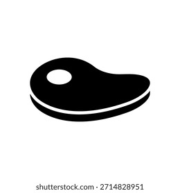 Steakfleisch-Symbol einzeln auf weißem Hintergrund. Vektorgrafik, eps10.