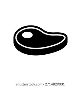 Ícone de carne de bife isolado no fundo branco. Ilustração vetorial, eps10.
