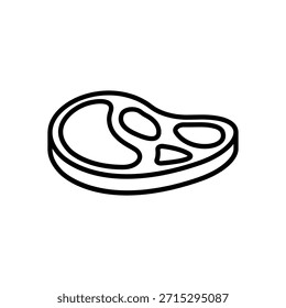 Icono de carne de bistec aislado sobre fondo blanco. Ilustración vectorial, eps10.