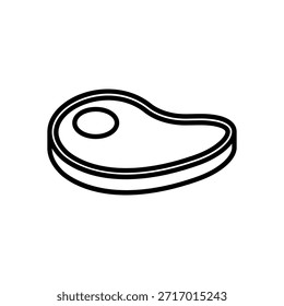 Icono de carne de bistec aislado sobre fondo blanco. Ilustración vectorial, eps10.