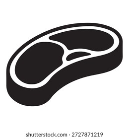Steak meat icon isolated on white background.