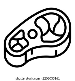 Steak meat icon outline vector. Pork lamb. Raw food