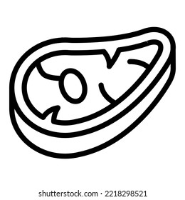 Steak meat icon outline vector. Pork lamb. Raw ham