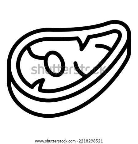 Steak meat icon outline vector. Pork lamb. Raw ham