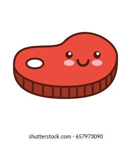 steak meat kawaii character