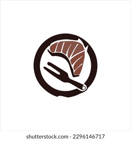 Steak Meat Logo Design Vector