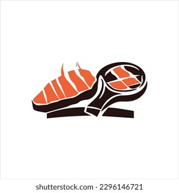Steak Meat Logo Design Vector