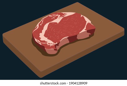 steak of meat on cutting board