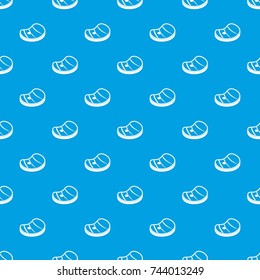 Steak of meat pattern repeat seamless in blue color for any design. Vector geometric illustration