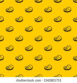 Steak of meat pattern seamless vector repeat geometric yellow for any design