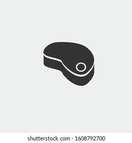 Steak meat vector icon bbq