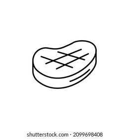 steak meat vector line icon.