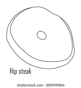 Steak meat vector outline icon. Vector illustration food on white background. Isolated outline illustration icon of steak meat.