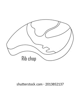 Steak meat vector outline icon. Vector illustration food on white background. Isolated outline illustration icon of steak meat.