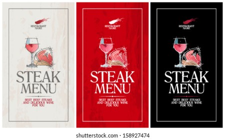 Steak Menu Card Design Template.