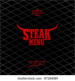 Plantilla de diseño de tarjeta de menú de carne.