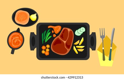steak menu cartoon