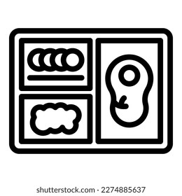 Steak menu icon outline vector. Bar meal. Coffee food