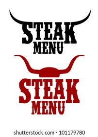 Steak Menu Signs Set.