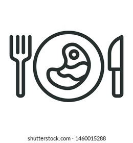 steak - minimal line web icon. simple vector illustration. concept for infographic, website or app.