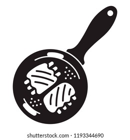 Steak on griddle icon. Simple illustration of steak on griddle vector icon for web design isolated on white background