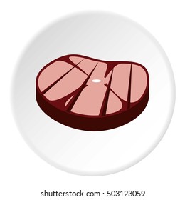 Steak on grill icon. Flat illustration of steak on grill vector icon for web