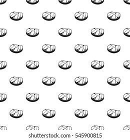 Steak on grill pattern. Simple illustration of steak on grill vector pattern for web