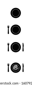 Steak on a plate, the process of eating
