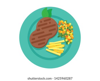 Steak online food delivery, Snacks,food Modern flat design illustration for website and mobile website. Vector illustration