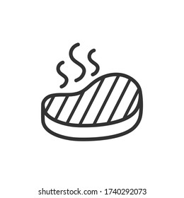 Steak outline icon. Vector Illustration.