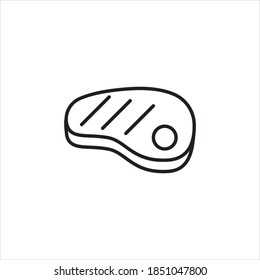Steak outline icon. Vector Illustration.