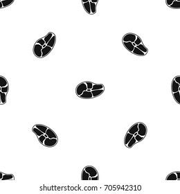 Steak pattern repeat seamless in black color for any design. Vector geometric illustration