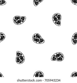 Steak pattern repeat seamless in black color for any design. Vector geometric illustration