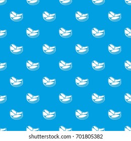 Steak pattern repeat seamless in blue color for any design. Vector geometric illustration