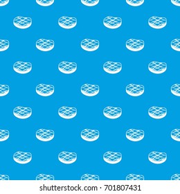 Steak pattern repeat seamless in blue color for any design. Vector geometric illustration