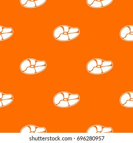 Steak pattern repeat seamless in orange color for any design. Vector geometric illustration