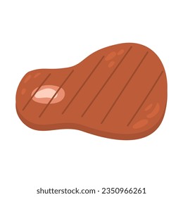 Steak. For a picnic. Icon. The object is isolated on a white background. Vector illustration.