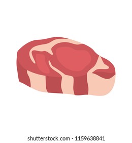 Steak piece vector icon. Color flat design