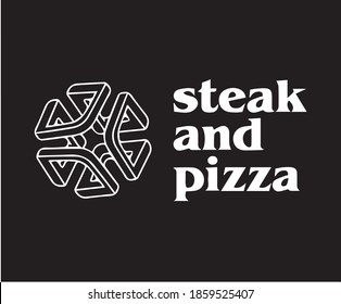 steak and pizza  logo vector 