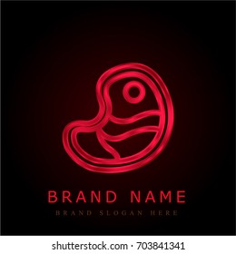 Steak red chromium metallic logo