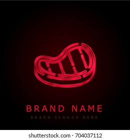 Steak red chromium metallic logo
