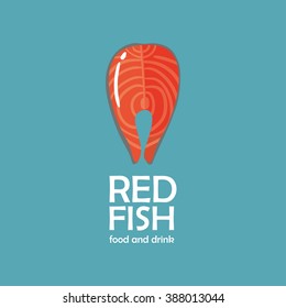 Steak red fish. Logo for the fish shop, restaurant, sushi.