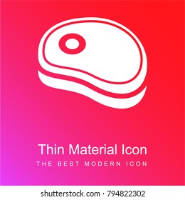 Steak red and pink gradient material white icon minimal design