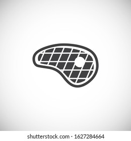 Steak related icon on background for graphic and web design. Creative illustration concept symbol for web or mobile app.