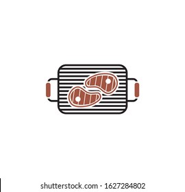 Steak related icon on background for graphic and web design. Creative illustration concept symbol for web or mobile app.