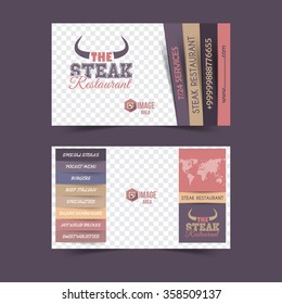 Steak Restaurant Concept Horizontal Style Website Banner Template, Ad Card, Background Design